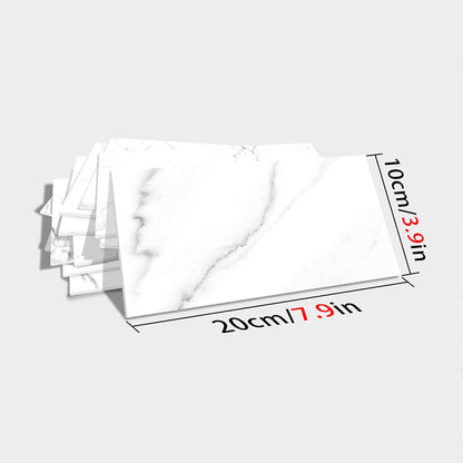 US Local White Marble Look Wall Sticker Peel And Paste Splash-proof PVC Composite Wall Tile Kitchen Bathroom