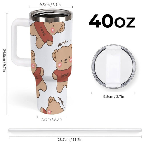 PHDT00486 POD US Local Tumbler 40oz Large Capacity Car Cup Teddy Bear