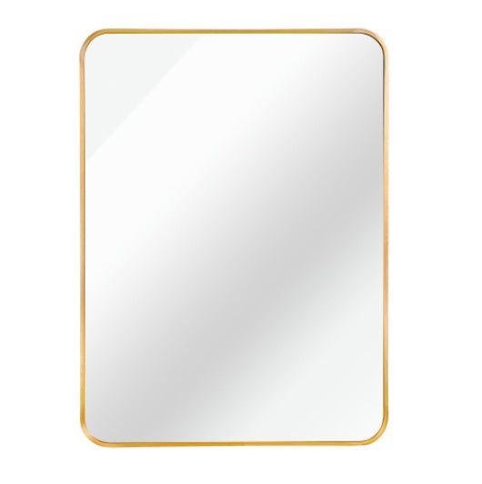 US Local 24x32 Inch Gold Metal Framed Rectangular Bathrrom Mirror For Wall.