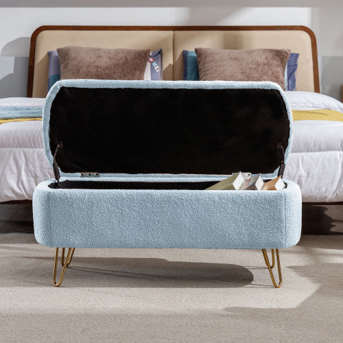 US Local Blue Bedside Storage Footstool