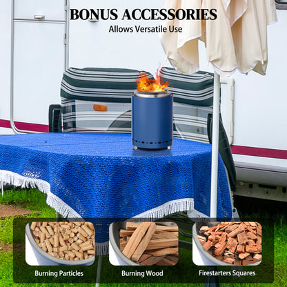 US Local Cylindrical Integrated Folding Stainless Steel Wood Burning Basin