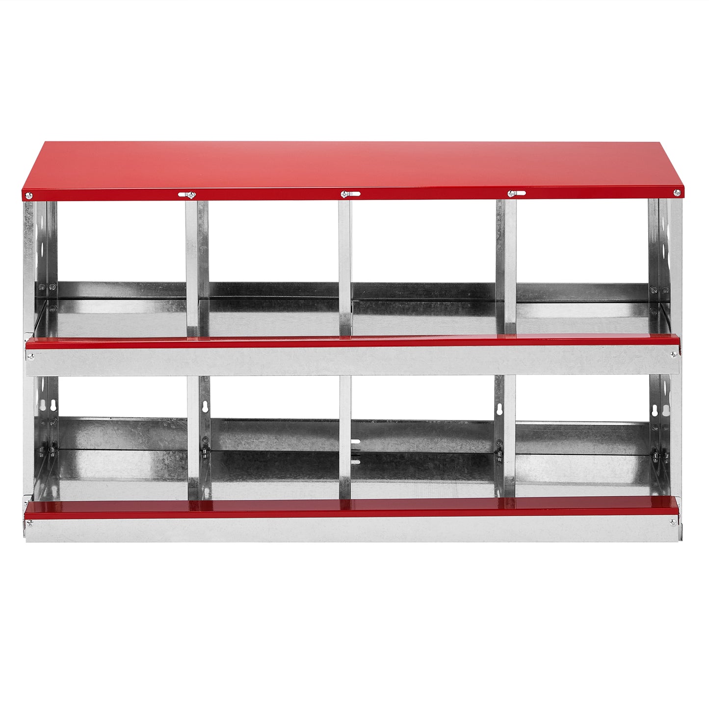 US Local Dismantling And Installation Of Iron Red Feeding Supplies For An 8-compartment Sloping Roof House