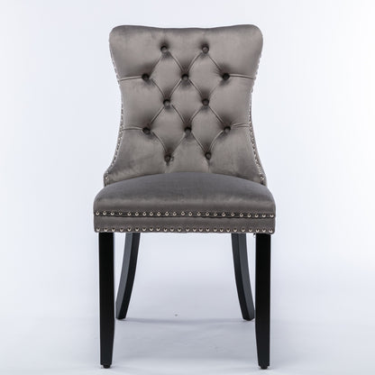 US Local Nikki Modern Tufted Velvet Dining Chair, Solid Wood, High-end Contemporary