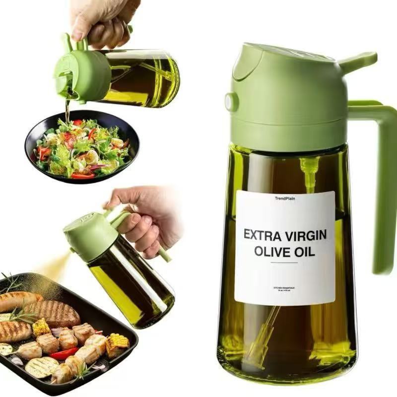 US Local Portable Light-shielding Spray Oil Bottle, All-in-one Glass Oil Bottle, Olive Oil Sprayer