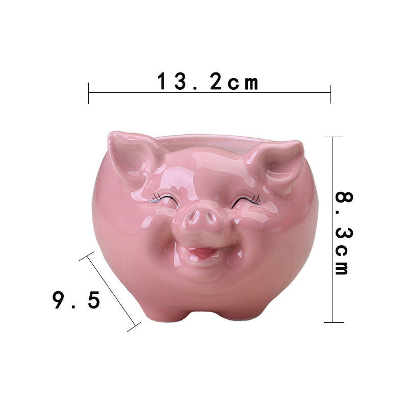 US Local Simple Nordic Cartoon Animal Succulent Flower Pot Ceramic Decorative Ornaments