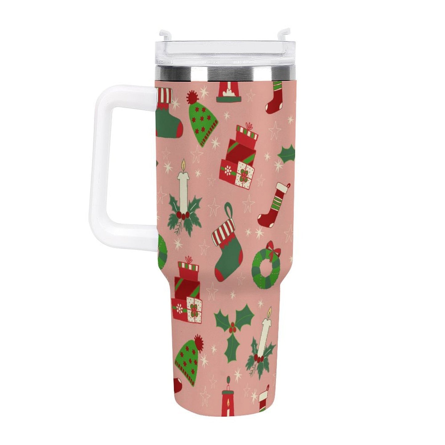 PHDT00426 POD US Local Tumbler 40 oz Large Capacity Car Cup Pink, Christmas