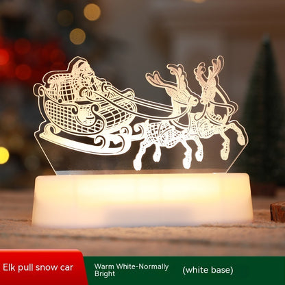 US Local Christmas Decoration 3D Lamp Acrylic LED Night Lights New Year Valentines Day Christmas Kids Gift Christmas Ornaments