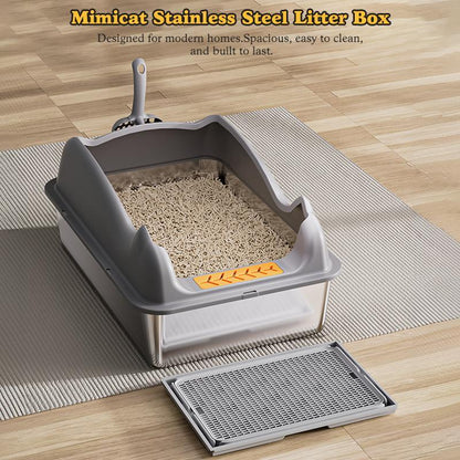 US Local Large Stainless Steel Cat Litter Box