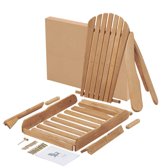 US Local Wooden Outdoor Folding Beach Chair Two-piece Set