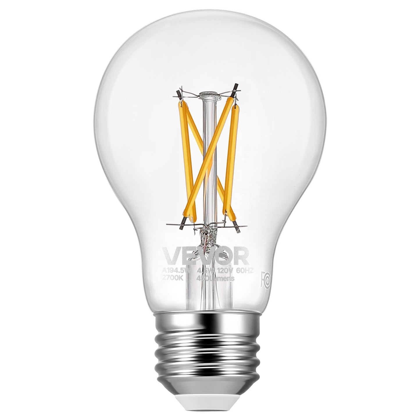 US Local 6 Pack Edison Bulbs LED A19 4.5W Dimmable 450 Lumens 2700K E26 Antique,Dimmable LED Bulbs