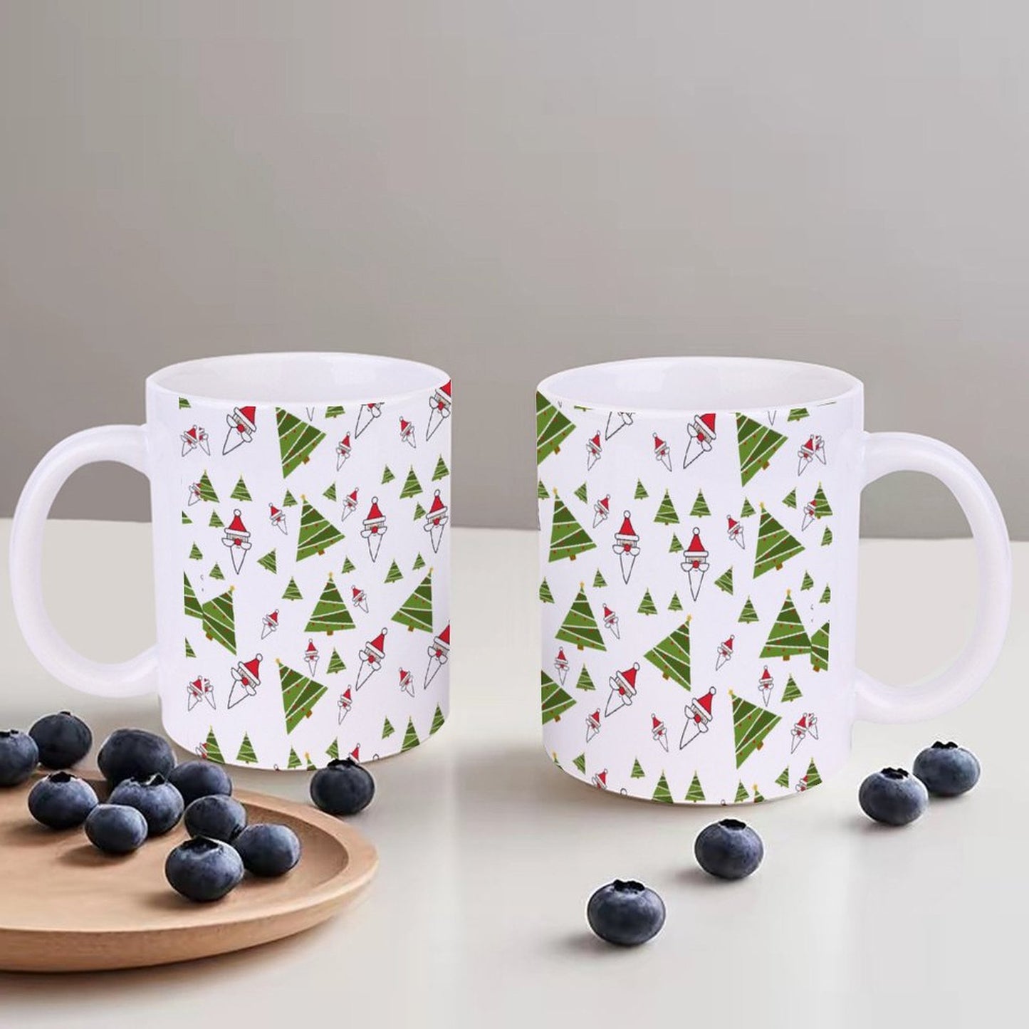 POD US Local White mug with full print, Christmas Tree, Santa Claus 0089