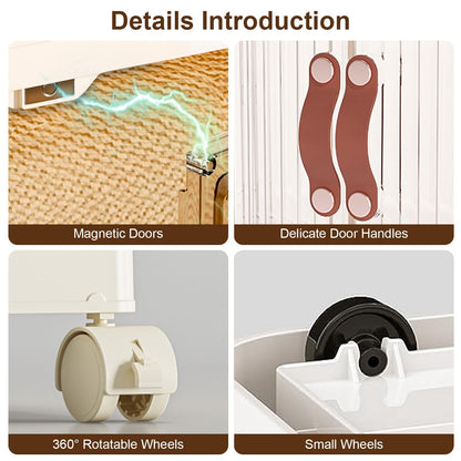 US Local 3 Pcs Foldable Storage Bins With Lid Wheels Front Magnetic Door Fedex Shipping