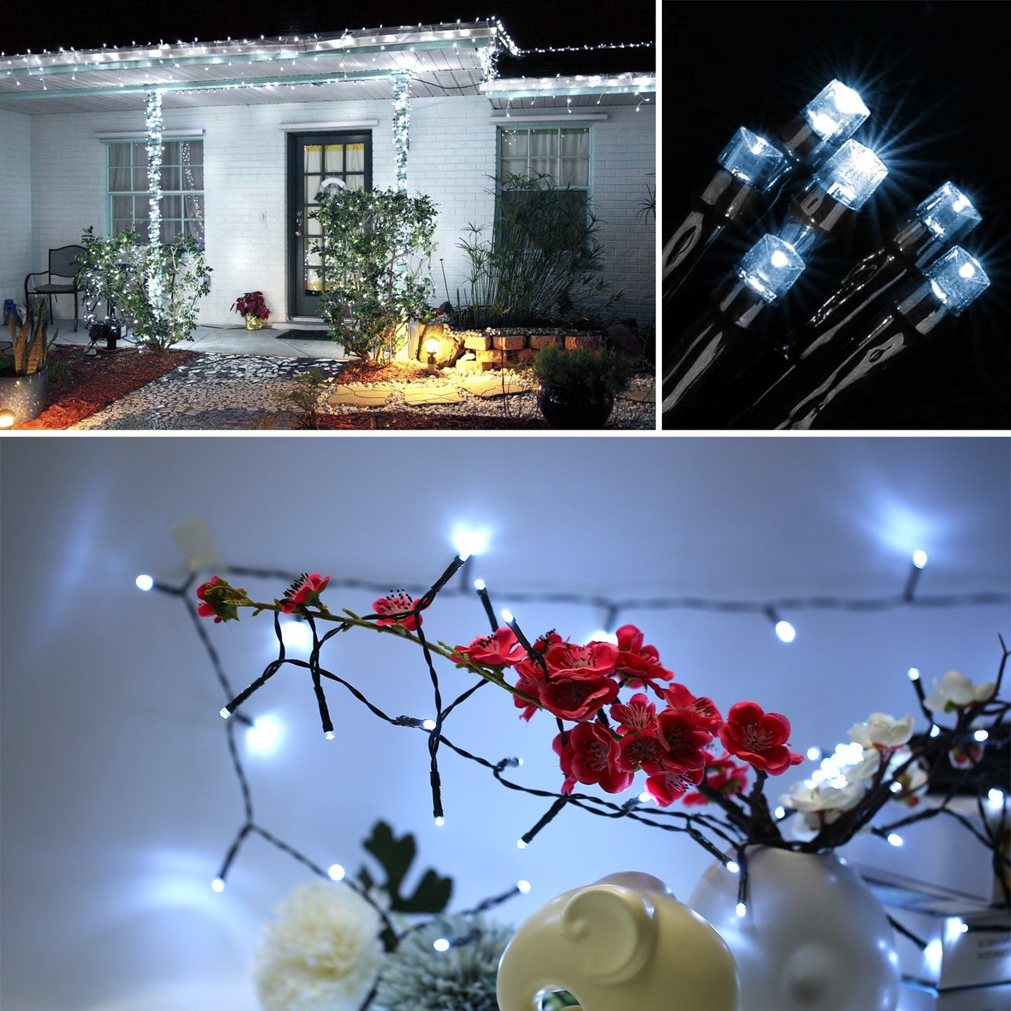 1Pc 200 LED 22M Solar String Lights With 8 Lighting Modes IP44 Waterproof For Christmas Wedding Party Garden Yard Decor