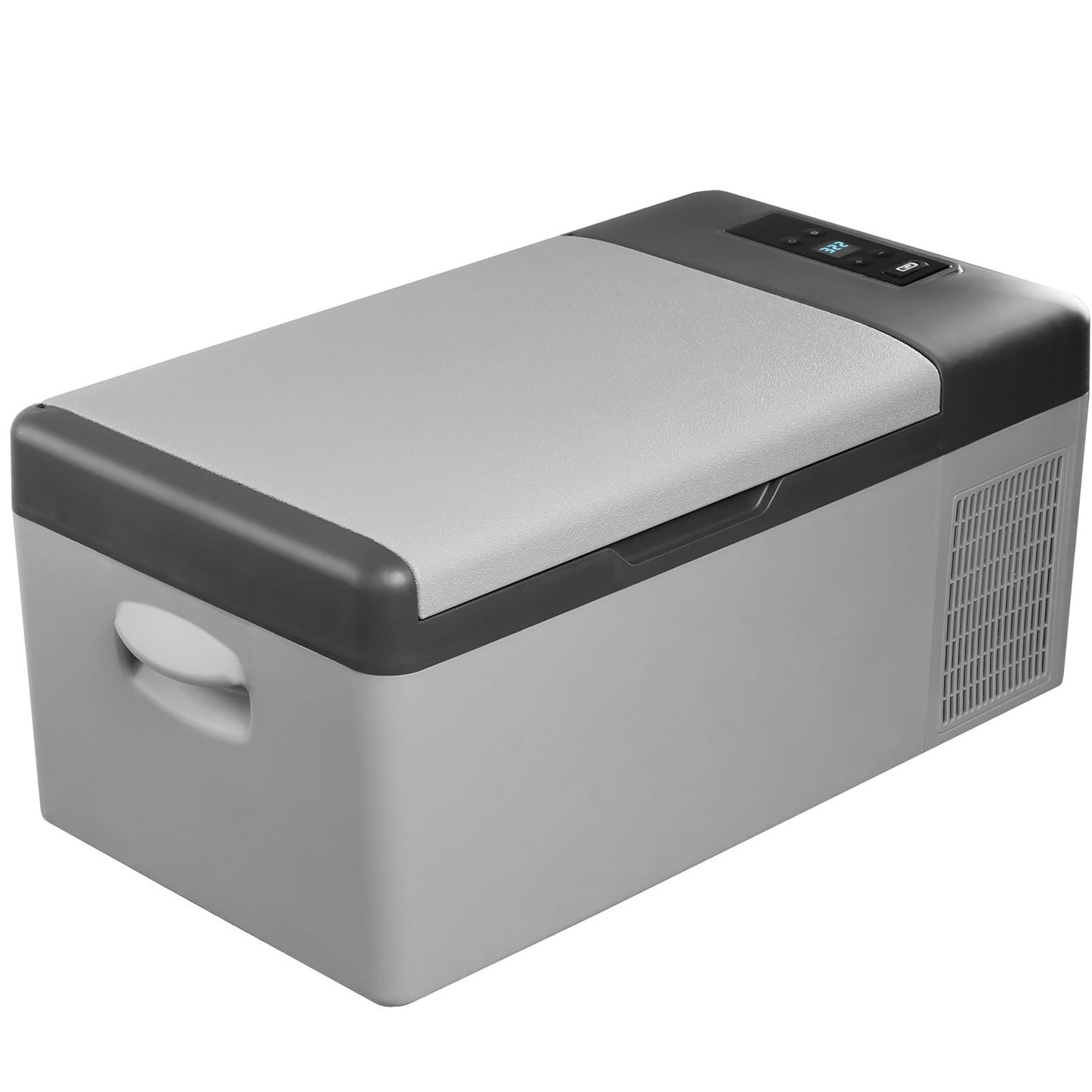 VEVOR 12 Volt Refrigerator 16 Qt, Portable Mini Car Fridge  Cooling Range & App Contro DC & 110-240V AC Electric Compressor Cooler For Truck Vehicle RV Boat Outdoor & Home Use, Grey