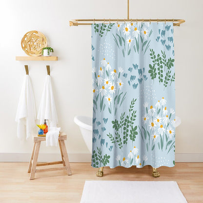 Bathroom Fashion Green Plant Print Waterproof Anti-mildew Shower Curtain
