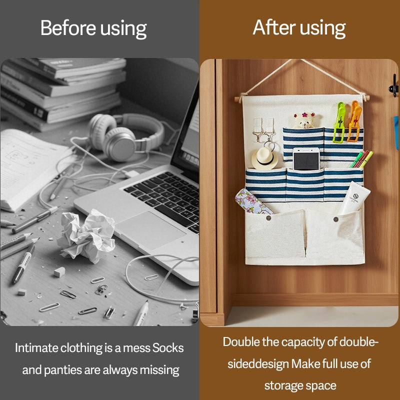 US Local Seven Pockets Storage Hanging Bag-Blue 5002