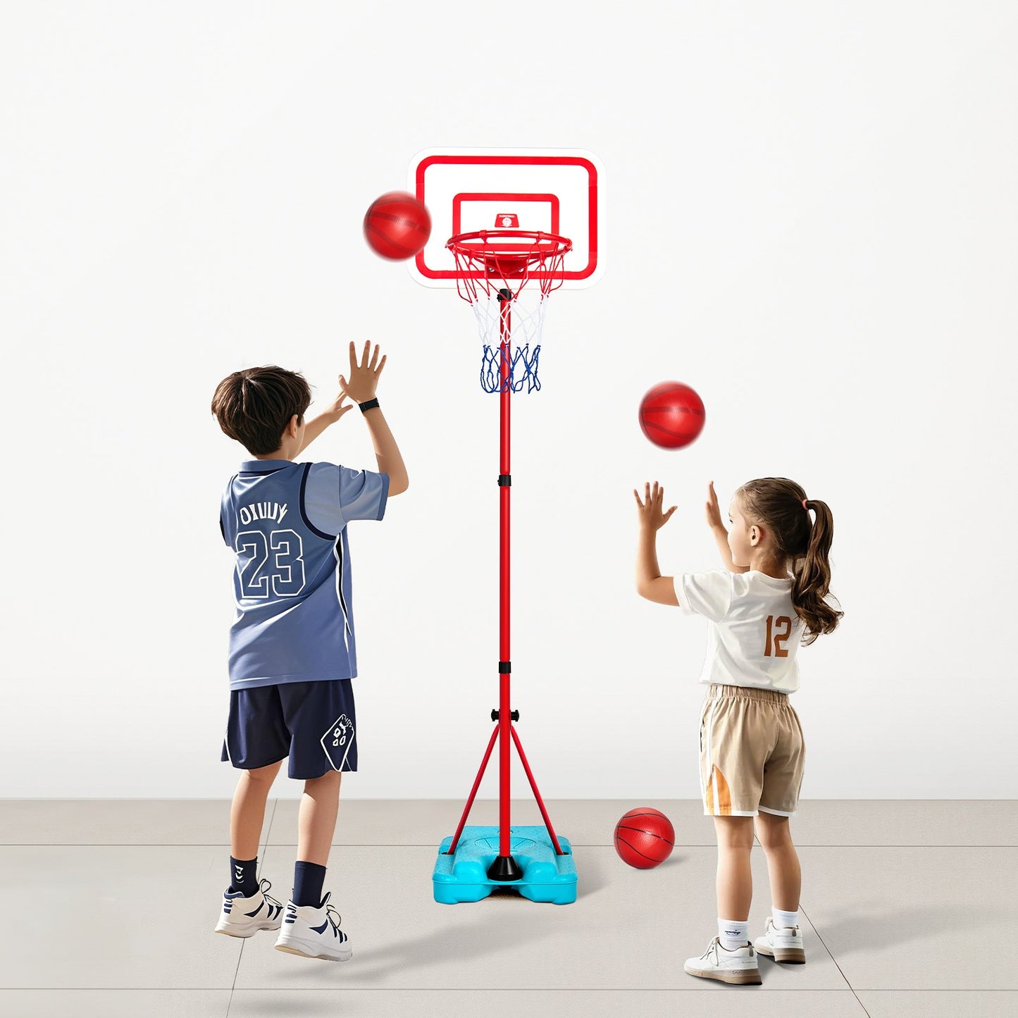 US Local Kids Basketball Hoop Height Adjustable Portable Basketball Court For Kid Outdoor