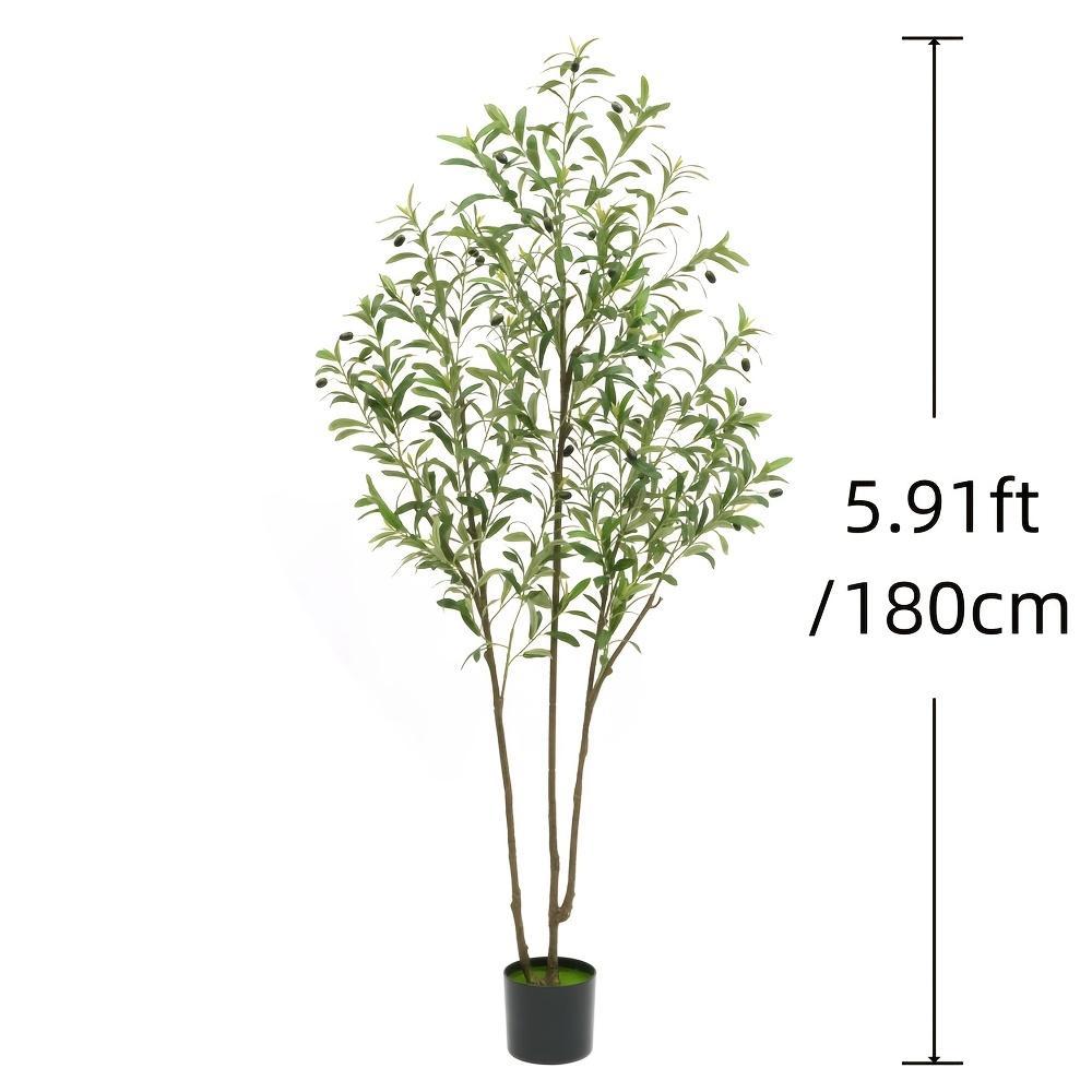 US Local 1 Artificial Olive Tree, Tall Potted Olive Tree With Flower Pot, Large Fake Olive Branches And Fruits, Suitable For Modern Living Room, Office, Indoor And Outdoor Garden Decoration