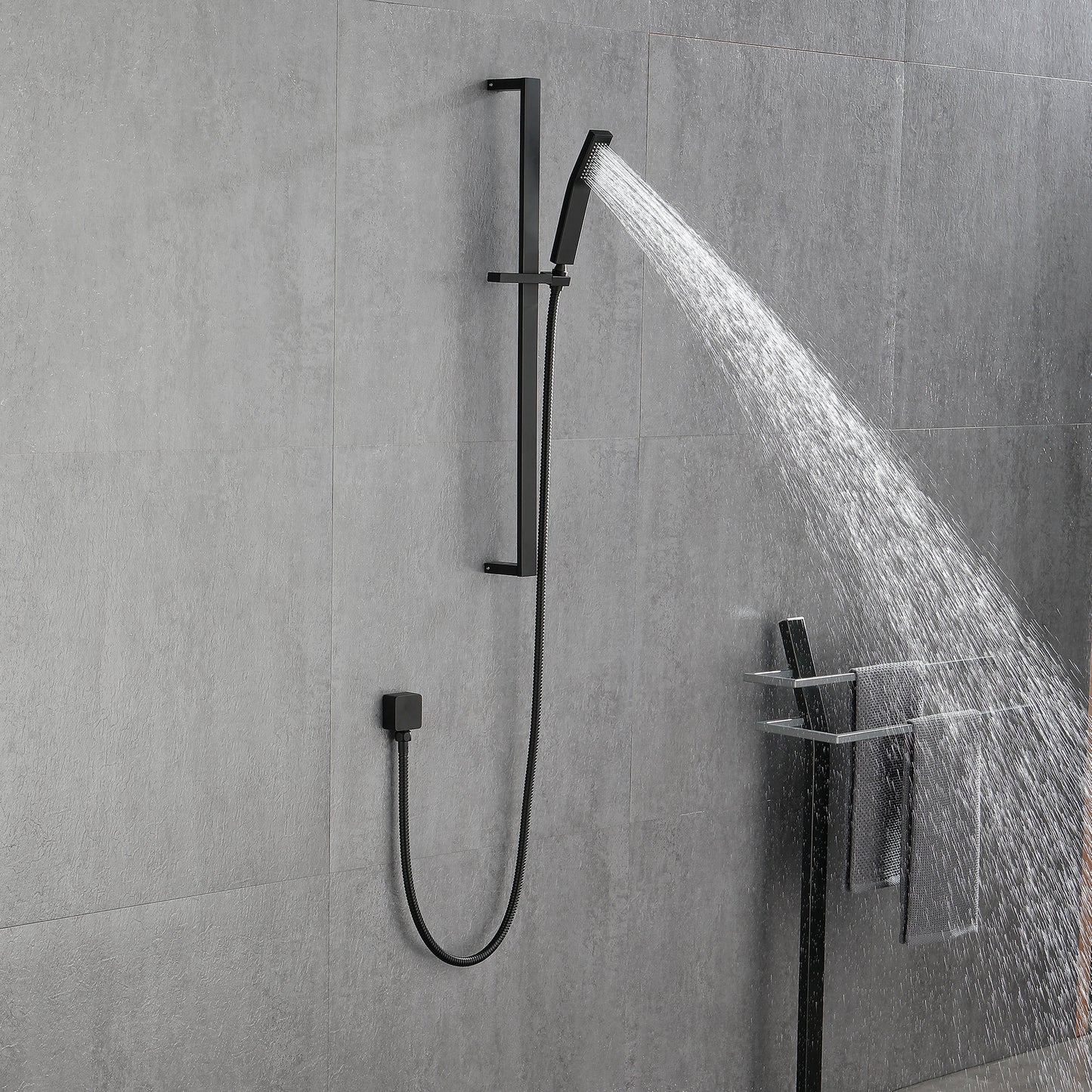 US Local Environmentally Friendly Handheld Showerhead With 28 Inch Slide Bar And 59 Inch Hose