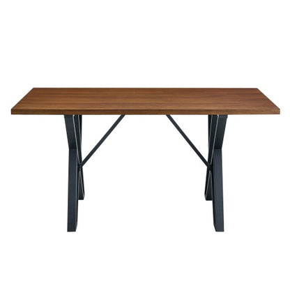US Local Indoor Dining Table With Metal Legs,Walnut