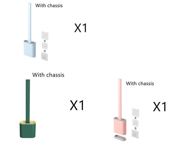 Creative Wall-Mounted Soft Brush With Cover For Toilet Washing