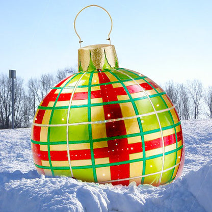 US Local Christmas Ornament Ball Outdoor Pvc 60CM Inflatable Decorated Ball PVC Giant Big Large Balls Xmas Tree Decorations Toy Ball