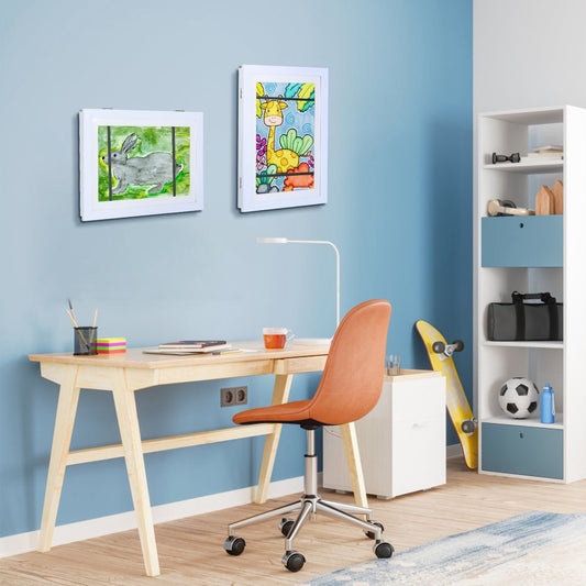 US Local Kids Art Frame Front Opening Wooden Frame Artwork Display Storage Frame A4 Picture Frame Wall Display For Photo Art Projects Picture Children Drawing