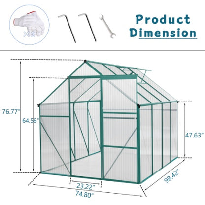 US Local Green-6 X 8 FT Outdoor Patio Greenhouse