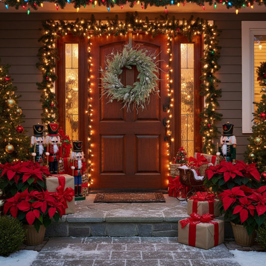 US Local Christmas Pine Wreath Pinecone & Greenery Holiday Door Decoration Pre-Lit Or Natural Style For Festive Home Decor FBA Shipment