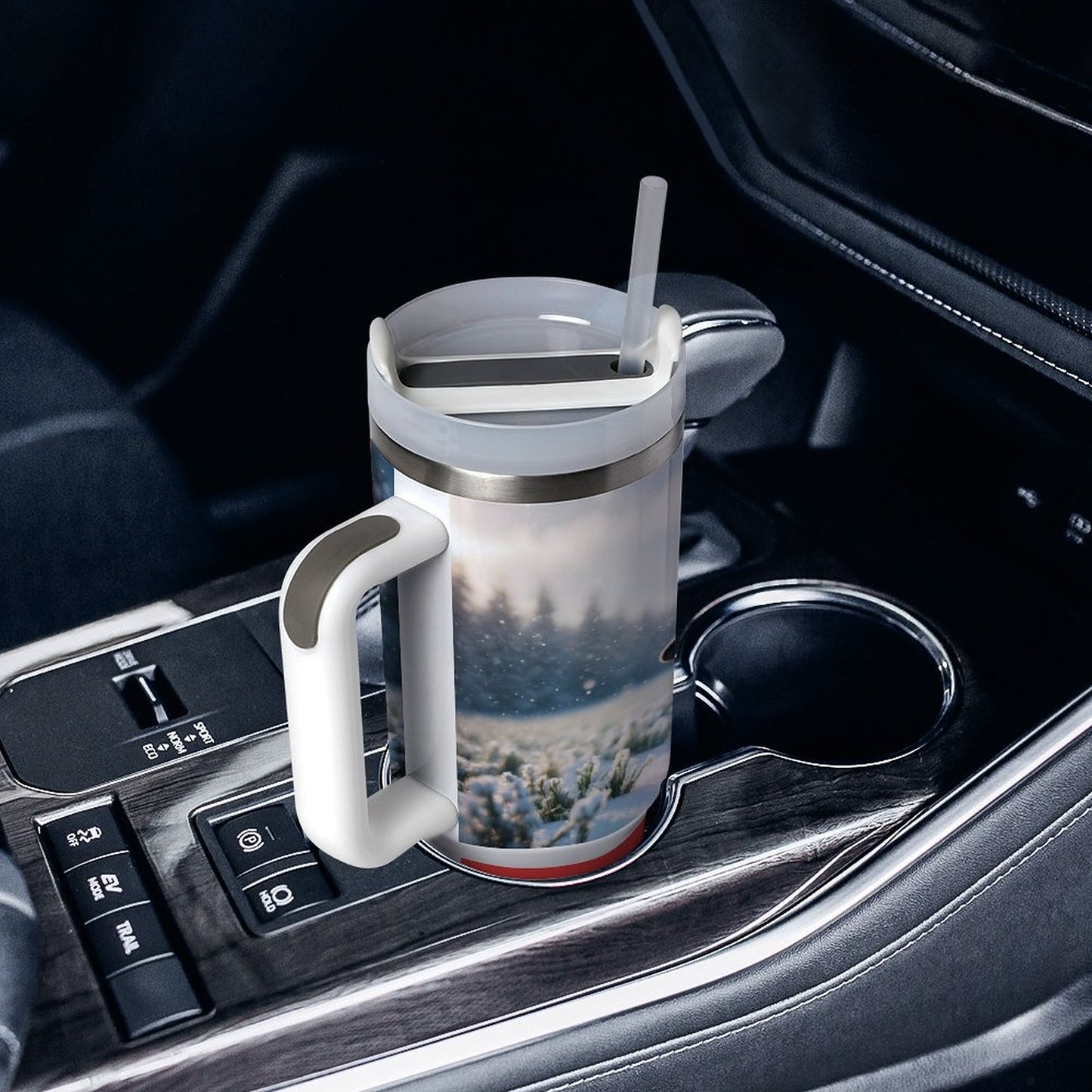 USA Local Large Capacity Car Cup Xmas Penguin_1 Red 40oz