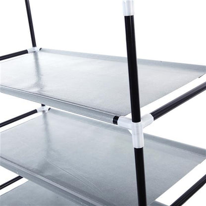 US Local 10 Layers Of 9-grid Non-woven Fabric Shoe Cabinet In Coffee Color