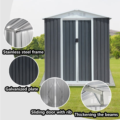 US Local 6 X 4 Ft Gold Frame Steel Outdoor Storage Shed