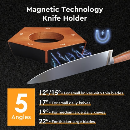 US Local Rolling Knife Sharpener Kit 5 Magnetic Angles 12 Degrees, 15 Degrees, 17 Degrees, 19 Degrees, 22 Degrees. Professional Rolling Knife Sharpening Tool Perfect For Kitchen, Chef, Pocket & Serrated Knives