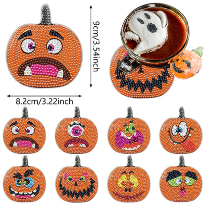 重复 US Local 8 Packs Halloween Rhinestones Art Coasters