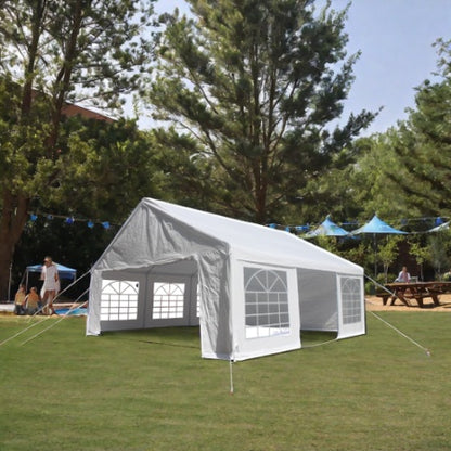 US Local 20x20 Feet Party Tent Heavy Duty Marquee Canopy Outdoor Wedding Tent Carport Events Shelter Tent For Parties BBQ With Storgae Carry Bags