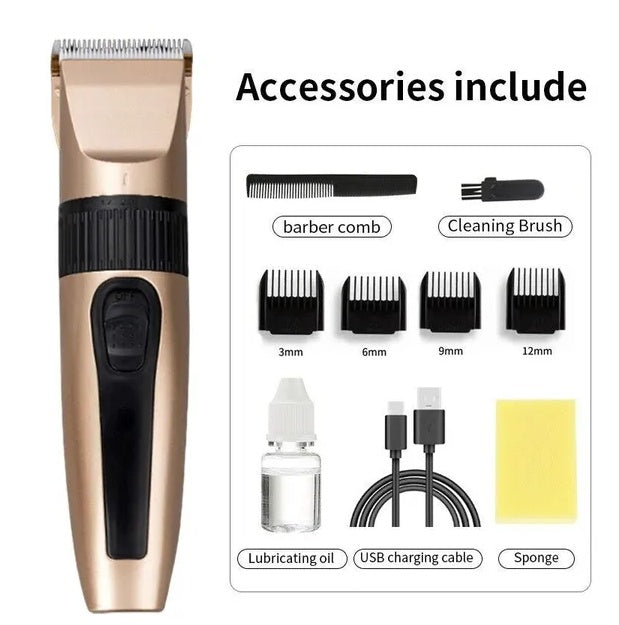 US Local Professional Hair Clippers Trimmer Mens Barber Hair Cutting Kit Machine Cordless