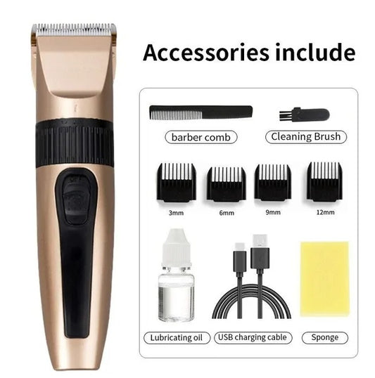 US Local Professional Hair Clippers Trimmer Mens Barber Hair Cutting Kit Machine Cordless