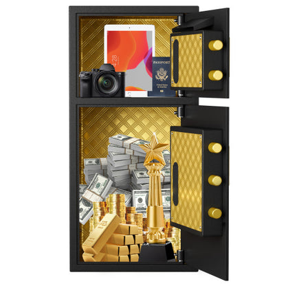 US Local Large Double-door Coin-operated Safe,Digital Security Safe With Fireproof And Waterproof Bag,6.0 Cubic Feet Safe Box With Hidden Code Function For Home,Office And Hotel
