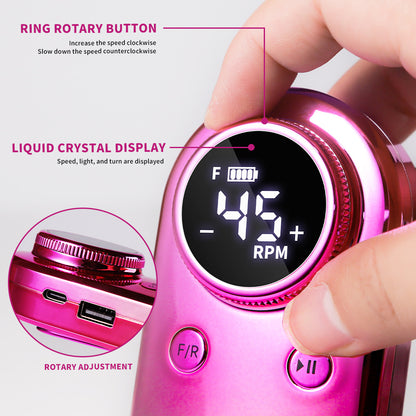 US Local 45000RPM Professional Nail Drills Kit With 6 Drill Bits, Portable Electric Nail Drill For Acrylic Nails Gel Polishing Removing, Rechargeable Nail File Machine For Manicure Pedicure Salon Home