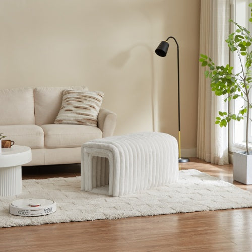 US Local Ottoman Storage Bench Pet Supplies Corduroy Bench Cat's Nest To Hide For The Living Room, Entryway And Bedroom
