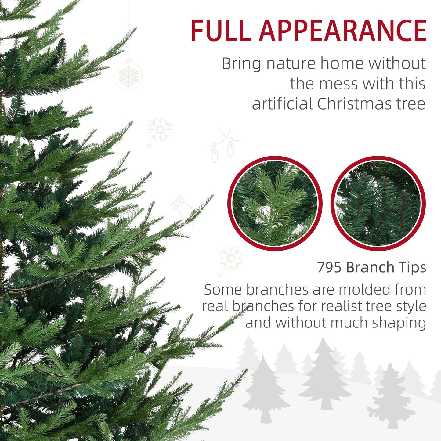 CA Local 6ft Artificial Christmas Tree With Metal Base, Xmas Tree