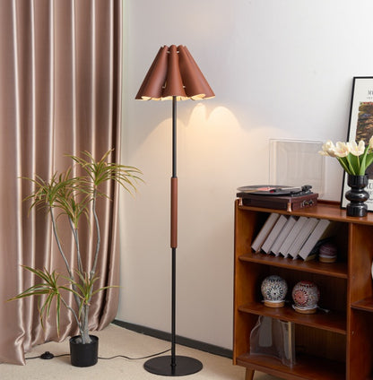US Local Floor Lamp With Leather Lampshade Perfect For Living Rooms, Bedrooms, Offices