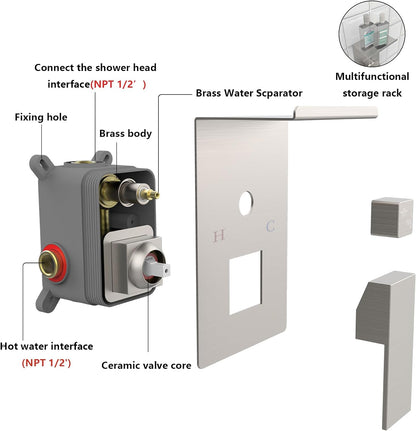 US Local Rainwater Shower System With Storage Rack, Unable To Ship On Weekends