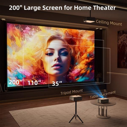 US Local Projector With WiFi & Bluetooth, Upgraded 5G Portable Projector, Support 4K, Native 1080P, 12000 Lumens, Outdoor LED Movie Projector