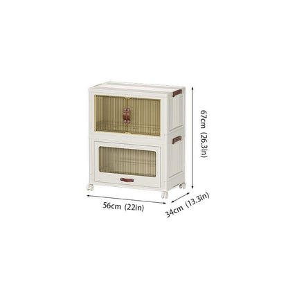 US Local Baby Safety Transparent Opening Lid Indoor Home Decoration Storage Cabinet With Wheels
