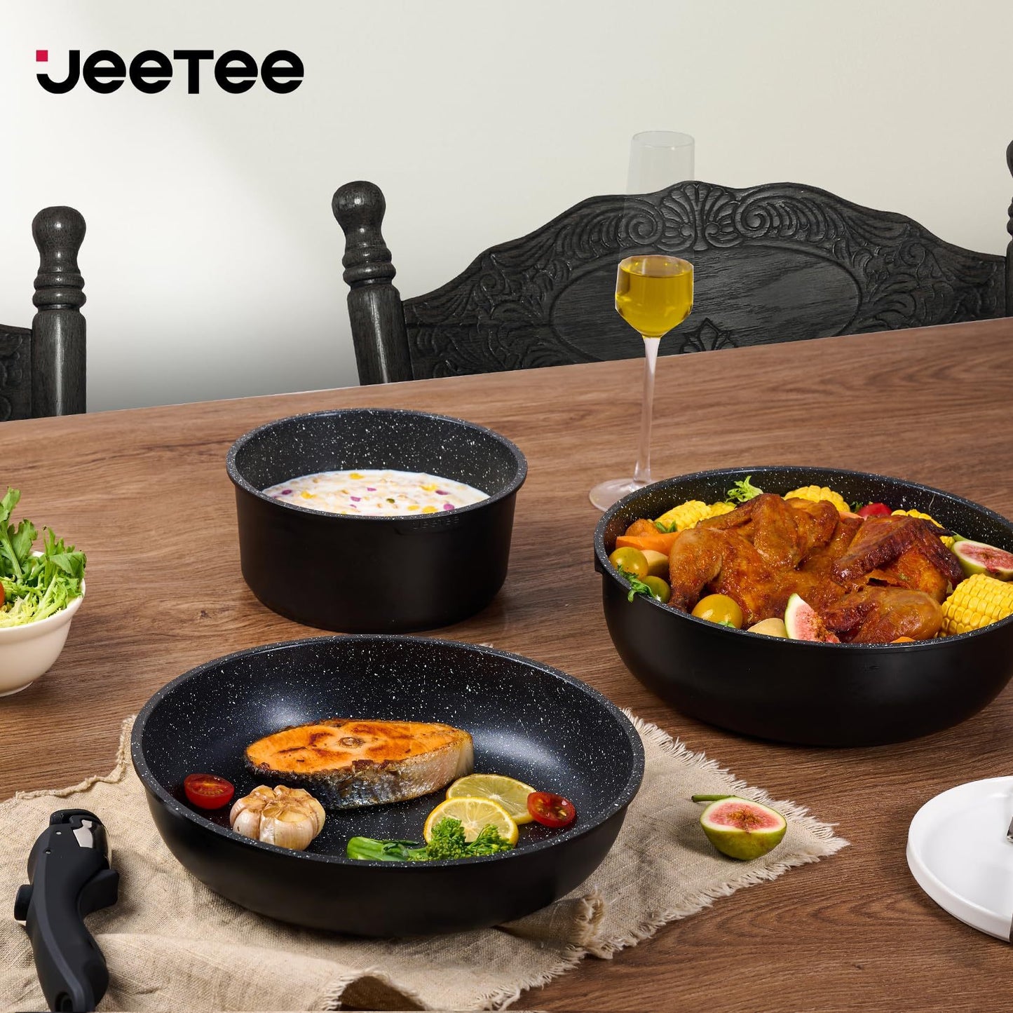 Six-piece Detachable Handle Pot Set