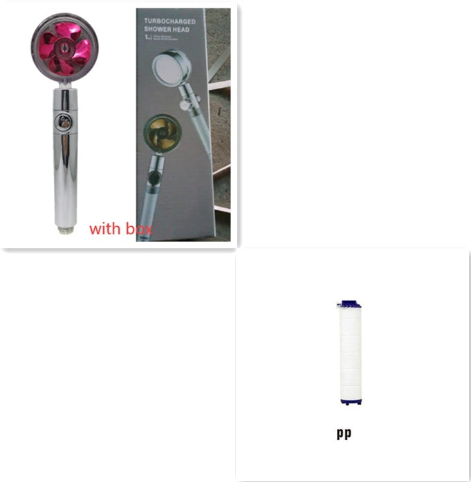 US Local Shower Head Water Saving Flow 360 Degrees Rotating With Small Fan ABS Rain High Pressure Spray Nozzle Bathroom Accessories