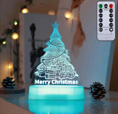 US Local Christmas Decoration 3D Lamp Acrylic LED Night Lights New Year Valentines Day Christmas Kids Gift Christmas Ornaments