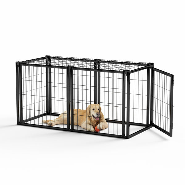 US Local Dog Cage 47.2 Inches, Suitable For Small And Medium-sized Dogs, With A Top Dog Fence, Pet Cage, Indoor, Black. 47.2 Inches Long X 22 Inches Wide X 24 Inches High.