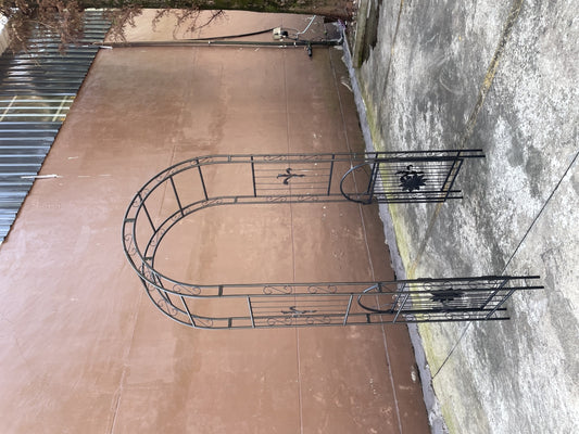 US Local Metal Garden Arch With Doors, Arbor Trellis For Climbing Plants, Outdoor Wedding